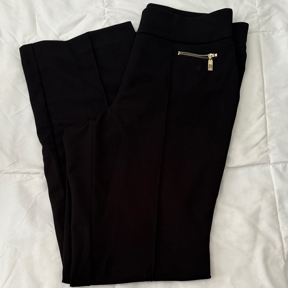 Anne Klein Black Trousers with Gold Zipper